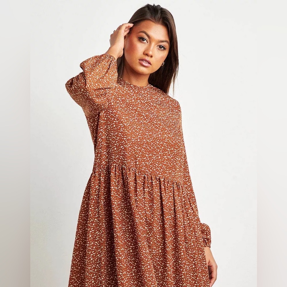 Pink Lily Brown and White Mini Dress